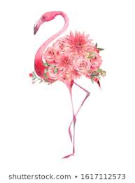 Watercolor Flamingo With Flowers Images Stock Photos Vectors Shutterstock Flamingos Art Illustration Flower Drawing Flower Illustration