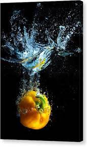 Bell Pepper Splash Canvas Print Canvas Art By Dung Ma In 2021 Fruit Photography Water Photography Splash Photography