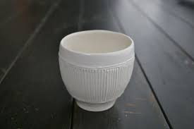 いっちん線文湯のみ 白 手作り陶器 湯のみ お茶碗