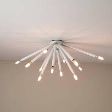 Model 130 Strobus White Enamel Flush Mount Light Fixture Blueprint Lighting Light Fixtures Flush Mount Flush Mount Lighting Flush Mount Ceiling Lights