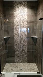 Pebble Tile Walk In Shower Shower Remodel Bathroom Remodel Shower Small Bathroom Remodel