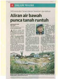 Aliran Air Bawah Punca Tanah Runtuh Portal Rasmi Majlis Daerah Hulu Selangor Mdhs
