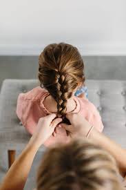 Starting with the left side, take a handful of hair and separate it into three pieces. Three Quick And Easy Kid S Hairstyles The Effortless Chic