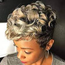 Amazon Com Grey Hair Care For Black Women In 2021 Curly Hair Styles Short Curly Hair Short Curly Wigs