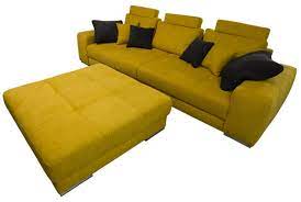 Pine wood and linen sofa 232x92x81cm pine wood and linen. Big Sofa Mit Hocker Sofadepot