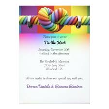 Rainbow Tie The Knot Wedding Invitation Wedding Invitations Cards Custom Invitation Card Des Tie The Knot Wedding Fun Wedding Invitations Rainbow Invitations