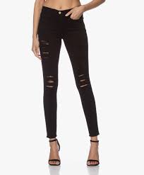 Frame Le Skinny De Jeanne Ripped Jeans Film Noir Ripped Colr403 Film Noir