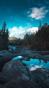 Riverside Reflections Iphone Wallpaper Landscape Wallpaper Scenery Wallpaper Aesthetic Wallpapers
