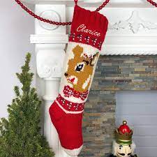 5 out of 5 stars. Amazon Com Christmas Stocking Personalized Hand Knit Vintage Girls Reindeer Clarice Stocking Handmade