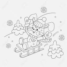 Maybe you would like to learn more about one of these? Kleurplaat Schets Van Een Gelukkig Konijntje Sleeen Royalty Vrije Cliparts Vectoren En Stock Illustratie Image 58102965