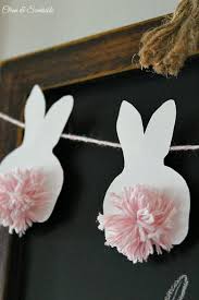 These mini strings are really just a variation on these bunting cards i've been making for my etsy shop for a while. Easter Bunting With Pom Pom Bunnies Clean And Scentsible