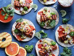 The tender pork is marinated in a delicious sauce. Fish Tacos Al Pastor With Grilled Pineapple Salsa Give It Some Thyme