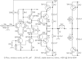 The component part list, pcb layout design and component placement layout is provided in this post. A Paul Kemble Web Page Audio Amplifier Protection