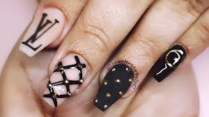 Black Nude Lv Acrylic Nails Watch Me Work Youtube Edgy nails elegant nails stylish nails swag nails grunge nails black nails trendy nails cute acrylic nail designs best acrylic nails.