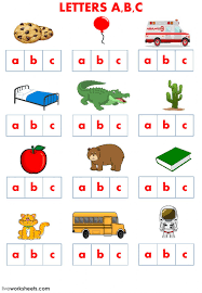 The alphabet worksheets and online activities. Letters A B C School Supplies And Family Worksheet