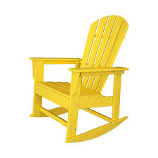 Outdoor Polywooda South Beach Recycled Plastic Adirondack Rocking Chair Lemon Rocking Chair Adirondack Rocking Chair Casual Outdoor Furniture