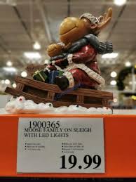 If you're looking for more holiday cheer, then check out the 45in led glitter string moose with tangled lights from costco. Moose Family On Sleigh With Led Lights Costcochaser