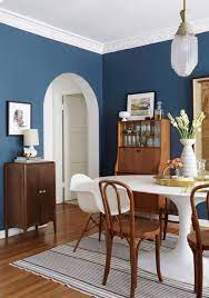 Ginny S Dining Room Reveal Emily Henderson Dining Room Blue Blue Dining Room Walls Dining Room Colors