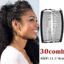 Banana clips are clips that are slightly curved and used to hold a person's hair in place. 1pc Stretch Banana Clip Double Side Lazy Women Hair Comb Thick Curly Hair Styling Tool Ponytail Hair Accessories Women S Hair Accessories Aliexpress