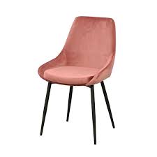 nordiq sierra fluwelen eetkamerstoel velvet roze eetkamerstoelen stoelen moderne stoelen