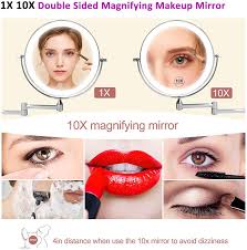 Save $ 144.20 (19 %) 60 in. Buy 8 Led Lighted Wall Mounted Makeup Mirror Double Sided 10x Magnifying Vanity Light Up Mirror For Bathroom Shaving Dimmable Led Lights 3 Color Modes Extendable Arm Touch Control Chrome Finish Online