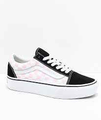 Black And White Checkered Vans Vans Old Skool Black Pink White Checkered Platform Shoes Zumiez Girls Shoes Leather Shoes Woman Vans Old Skool