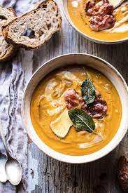 Butternut Squash And Brie Soup With Crispy Pancetta - Half Baked Harvest Recipe Recipes Food Winter Food