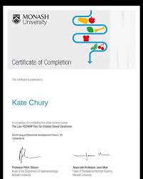 And Done So Happy To Have Completed The Monash Low Fodmap Diet Training For Dietitians For Those Who Don T Know T Happy Gut Low Fodmap Diet Fodmap Diet