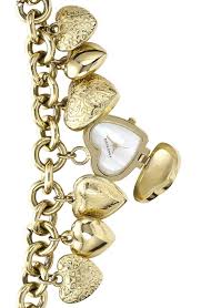 18k gold plated heart pink cz murano charm bracelet made with swarovski elements. Anne Klein Heart Charm Bracelet Watch 25mm Charm Bracelet Watch Charm Bracelet Heart Charm Bracelet