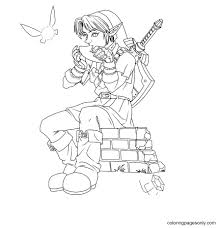 The main character is a boy named link who lives in the fantasy world of hyrule. Link From Zelda Coloring Pages Zelda Coloring Pages Coloring Pages For Kids And Adults