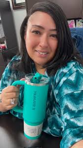 My Stanley of the Day! A near perfect match for this blouse! And I really  don't mind the pro tour in the 30 oz…..who woulda thought 🤣🤣🤣🤣