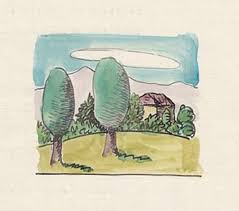 High Summer Watercolor Painting Of Hermann Hesse