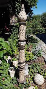 Keramik Stele Getopfert Gartenkeramik Garden Pottery Garden Art Sculptures Garden Art