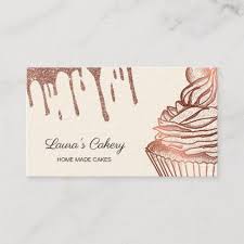 Cakes Sweets Cupcake Home Bakery Dripping Gold Business Card Zazzle Com In 2020 Bakery Business Cards Templates Bakery Business Cards Cupcake Business Cards