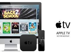 Apple Tv 4 2015 Vector Mockup Psd Apple Tv Mockup Mockup Psd