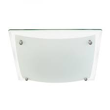 Glacier Flush Ceiling Light Medium Glass Arlec Uk