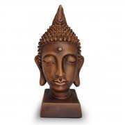 Cabeça de Buda Decorativa cor Dourado Envelhecido C/ Coroa