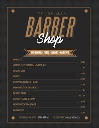 Modern Price List For Mens Barber Shop And Salon In 2019