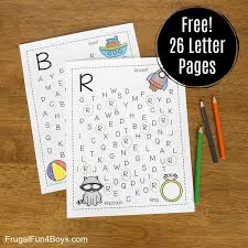 Printable Alphabet Letter Search And Find Pages Frugal Fun For Boys And Girls Alphabet Preschool Printable Alphabet Letters Alphabet Activities