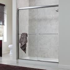 Instructions to install a glass door there are two regular kinds of glass shower entryways. Foremost Cove 53 In To 57 In X 65 In Semi Framed Sliding Bypass Shower Door In Silver With 1 4 In Clear Glass Cvss5765 Cl Sv The Home Depot