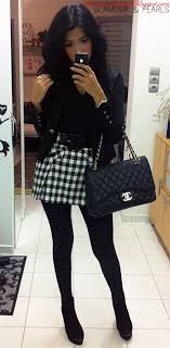 Black And White Houndstooth Skirt Outfit Houndstooth Skirt 3 Fashion Houndstooth Skirt Chilly Weather Outfits