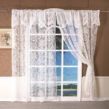 Decorative layered lace valance, inexpensive enough to use on all your windows at $11.99 each. 1pc Romantic White Lace Curtain Window Tulle Flower Style Curtains For Living Room Kitchen Treatment Voile Curtain Wedding Decor Curtains Aliexpress