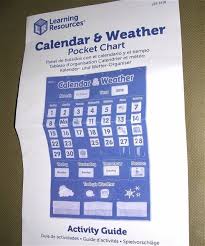 Learning Resources Durable Nylon Calendar Weather Pocket Chart Ler2418 Complete