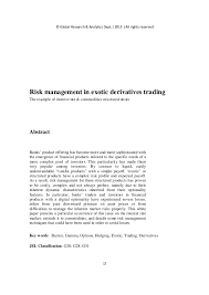 Templae for letter without predjiced. White Paper Risk Management In Exotic Derivatives Trading Ch Cie