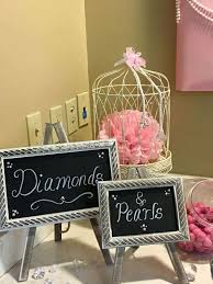 Diamonds And Pearls Baby Shower Party Ideas Photo 2 Of 10 Pearl Baby Shower Lace Baby Shower Baby Pearls