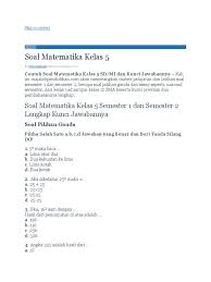 Jawaban uji kompetensi 9 matematika kelas 8 semester 2 hal matematika smp kelas 8 semester 1 kurikulum 2013 for android buku guru matematika kls 8 Kunci Jawaban Pelajaran Matematika Kelas 5