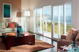 Pella 350 Series Sliding Patio Door Contemporary Living Room 4 Panel Door Available With Screens An Sliding Patio Doors Patio Doors Sliding Glass Doors Patio