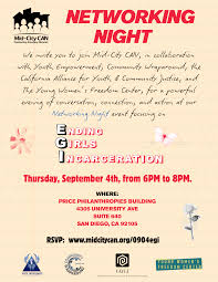 Networking Night: Ending Girls Incarceration, Sept. 4