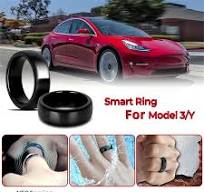 スマートキーリング セラミックフィンガーキーチェーン テスラ モデル3 X S Y対応 車のキーアクセサリー 車両キーフォブリング  スマートモデル3リング Teslaモデル3/Yアクセサリーキーフォブカード、フルセラミック防水RFIDリング(