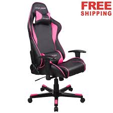 Dxracer Fe08 Np Office Computer Ergonomic Gaming Chair Adjustable System Dxracer Pink Color Gaming Chair Computer Chair Gaming Chair Game Room Chairs